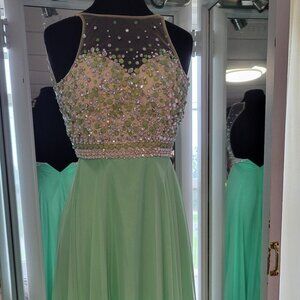 Prom dress, mint green, Intrigue by Blush #128
